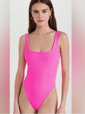 NWT Mara Hoffman IDALIA medium women's hot pink Net-A-Porter swimsuit M onepiec